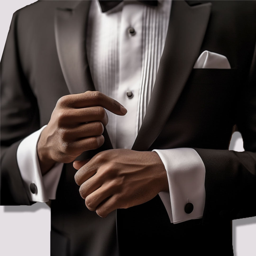 Tuxedo Studs and Bullet Cufflinks Set Nickel, Prom – Bullet