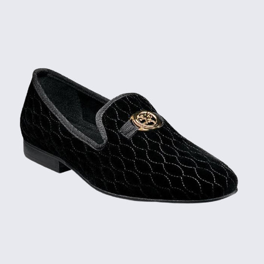 Black Medallion Slip On Bit Loafer by Stacy Adams