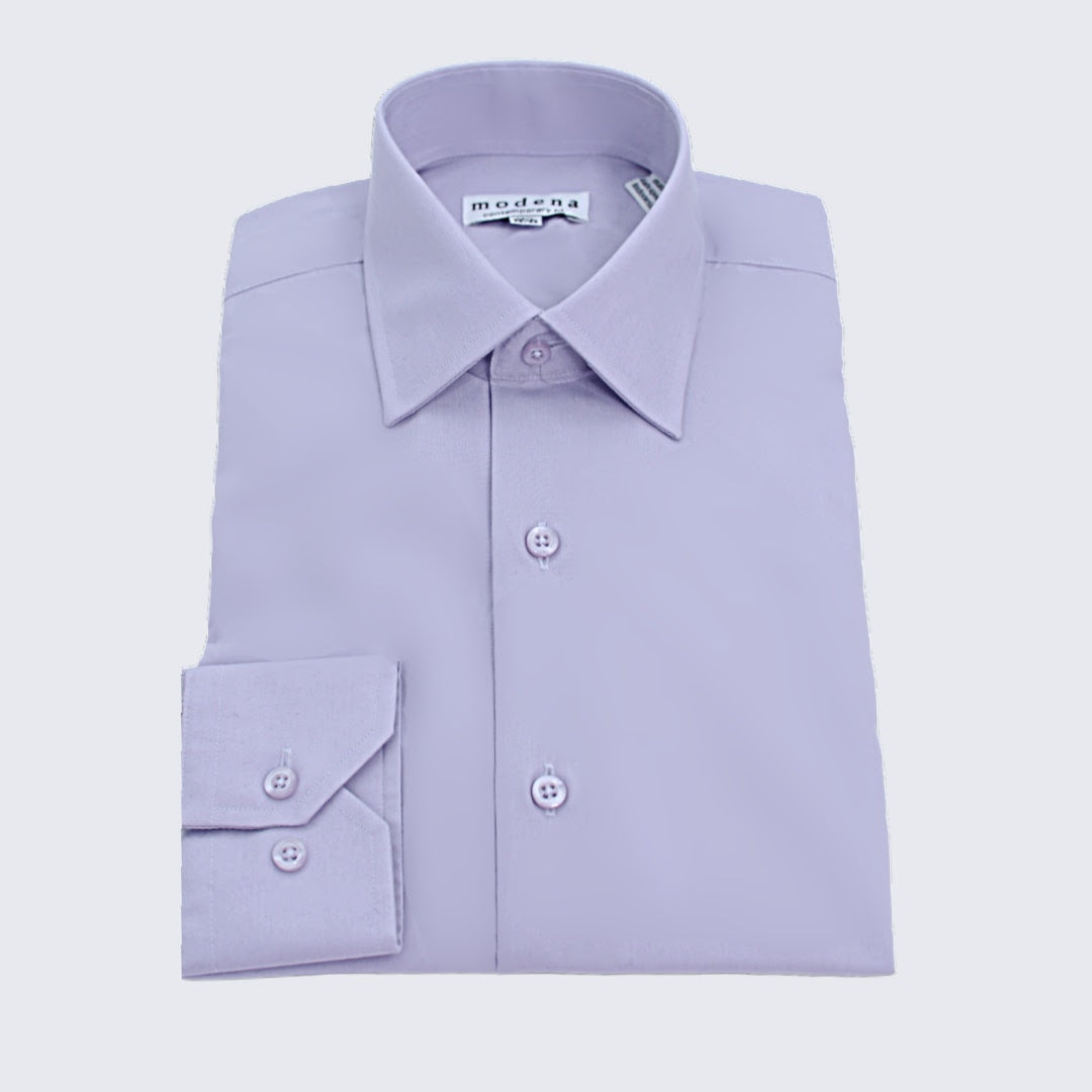 Men's High Collar Club Style Lavender Pattern Shirts