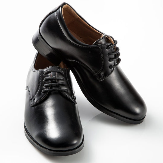 Boys Dress Shoes Black Round Toe Matte Finish for Toddler Children Kids