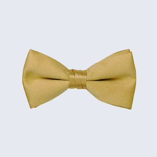 Antique Gold Bow Tie Mens Satin Pre-Tied