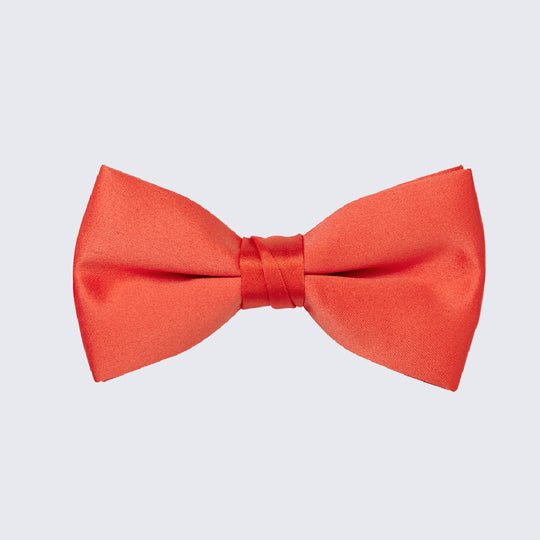 Coral Bow Tie Mens Satin Pre-Tied