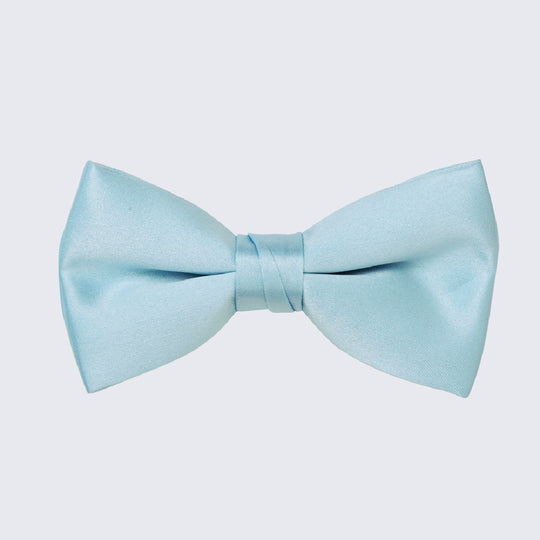 Light Blue Bow Tie Mens Satin Pre-Tied