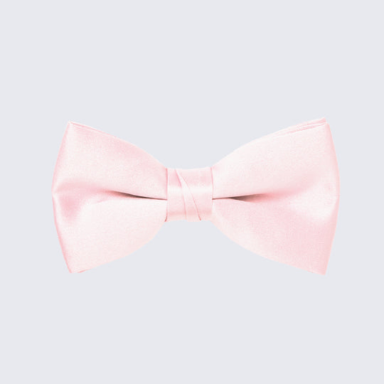 Light Pink Bow Tie Mens Satin Pre-Tied