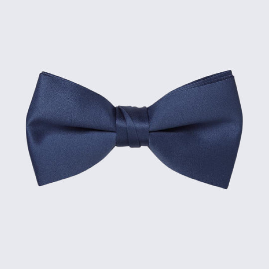 Navy Blue Bow Tie Mens Satin Pre-Tied