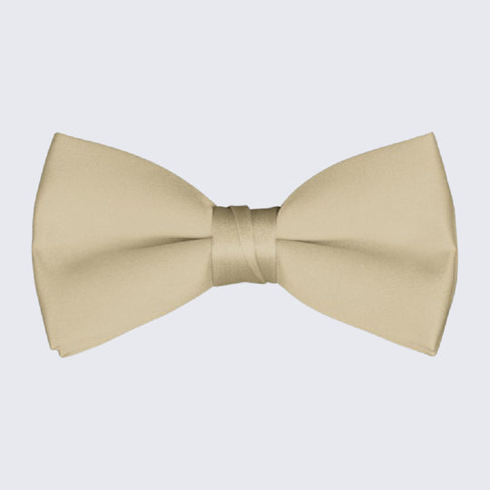 Champagne Bow Tie Mens Satin Pre-Tied