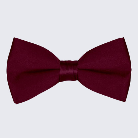 Burgundy Bow Tie Mens Satin Pre-Tied