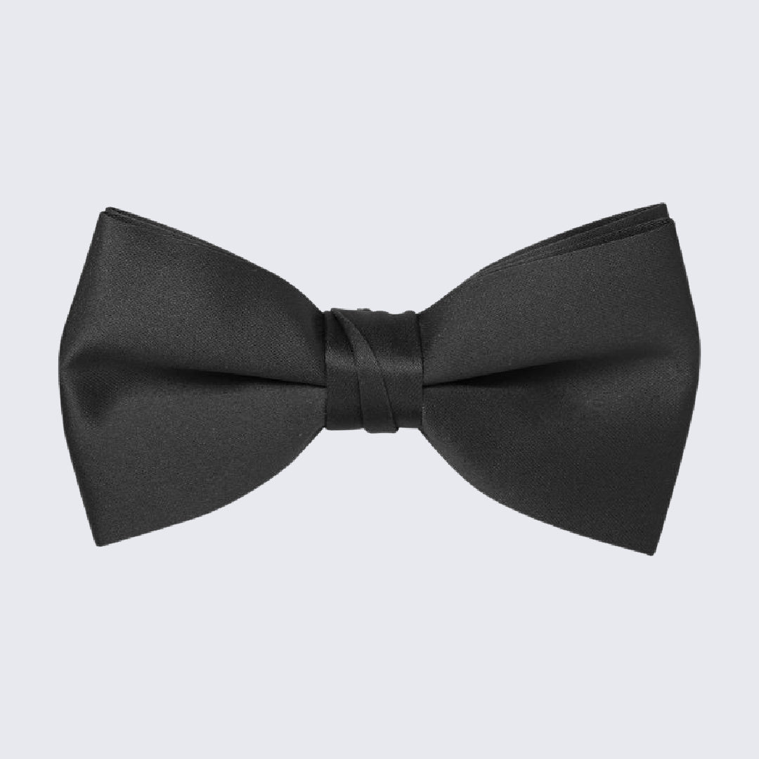 Black Bow Tie Mens Satin Pre-Tied | Perfect Tux