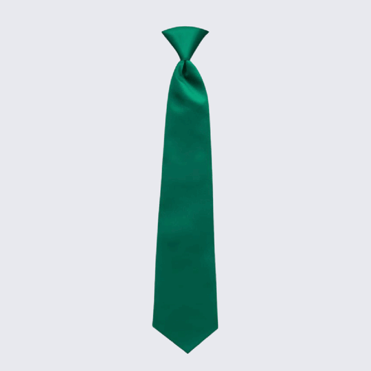 Boy's Satin Emerald Green Pre-Tied Tie for Kids Teen Children - Wedding