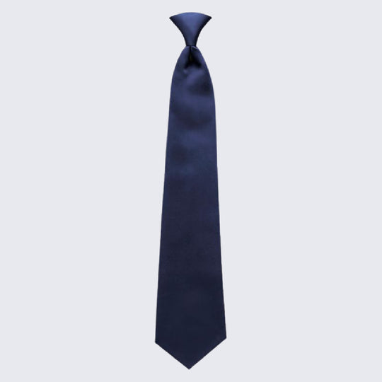 Navy Blue Tie Mens Pre-Tied Satin