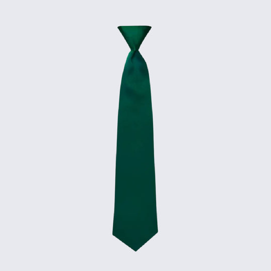 Hunter Green Tie Mens Pre-Tied Satin