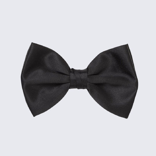 Black Bow Tie Mens Satin Pre-Tied