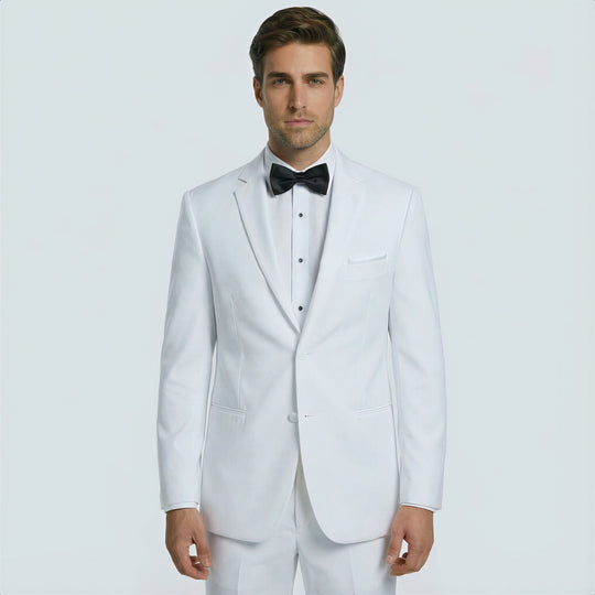 White Tuxedo Two Button Notch Lapel - Wedding - Prom