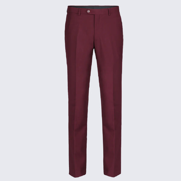 Raphael Mens Solid Burgundy Slim Fit Flat Front Dress Pants, 46 Raphael Mens Solid Burgundy Slim Fit Flat Front Dress Pants, 46