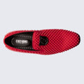 Red Spiked Slip On Shoe By Stacy Adams