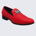 Red Spiked Slip On Shoe By Stacy Adams