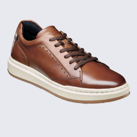 Brown Plain Toe Lace Up Sneaker by Stacy Adams