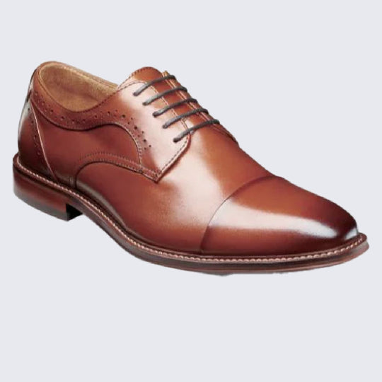 Cognac Cap Toe Oxford Shoe By Stacy Adams