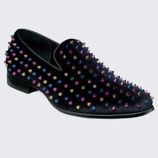 Black Loafer with Multi Color Spikes By Stacy Adams