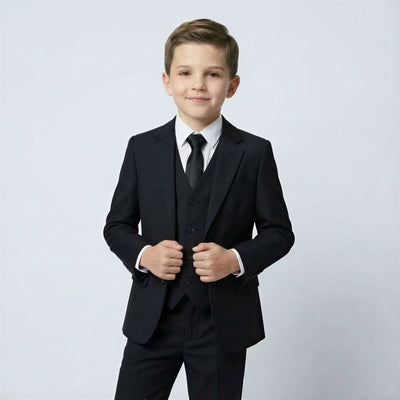 Boys Black Slim Fit Suit – Wedding & Formal Events