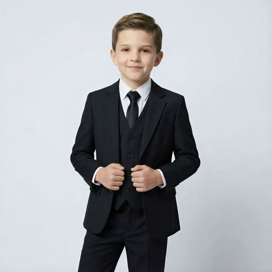 Boys Black Slim Fit Suit – Wedding & Formal Events