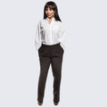 Womens Tuxedo Pants Pleated with Pockets