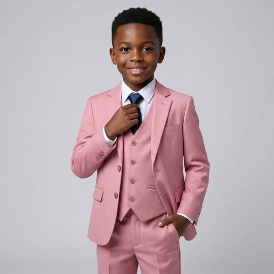 Boys Dusty Rose Slim Fit Suit – Wedding & Formal Events