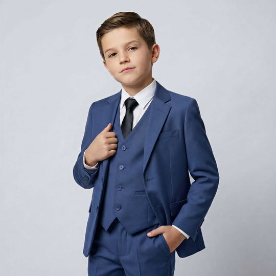 Boys Indigo Blue Slim Fit Suit – Wedding & Formal Events
