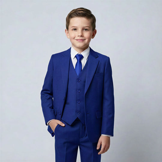 Boys Indigo Blue Slim Fit Suit – Wedding & Formal Events