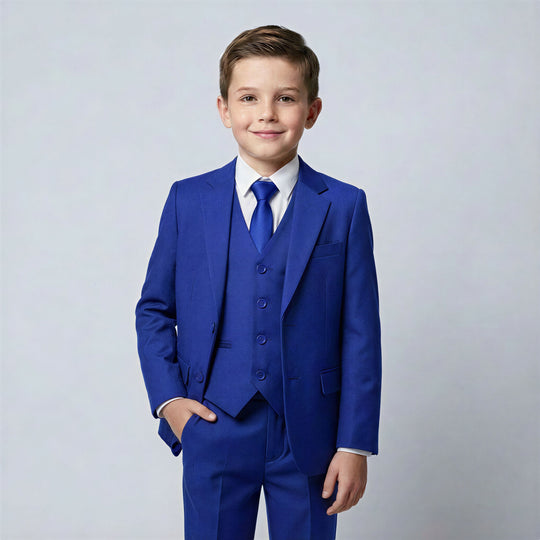 Boys Indigo Blue Slim Fit Suit – Wedding & Formal Events