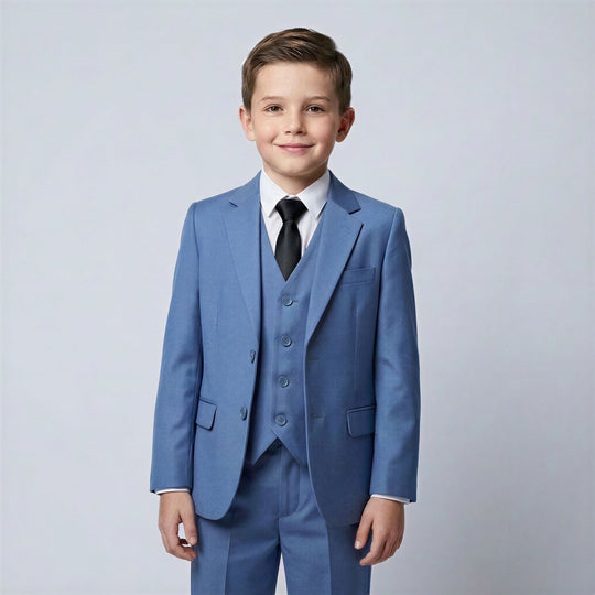 Boys Ocean Blue Slim Fit Suit – Wedding & Formal Events