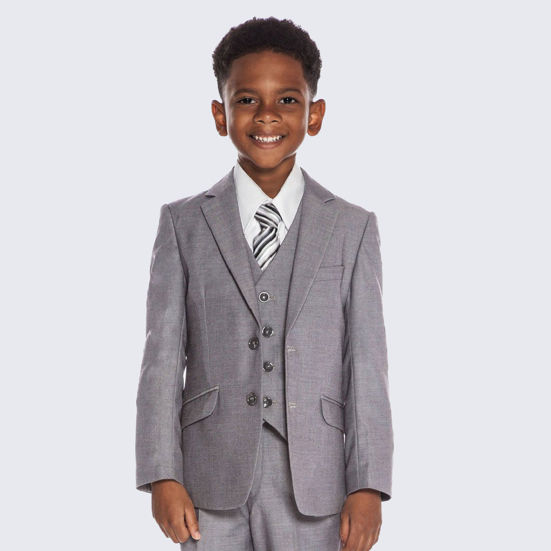 Boys light gray suit best sale