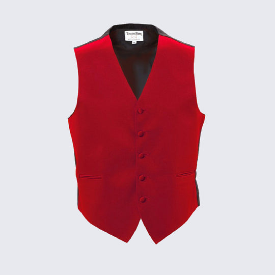 Mens Red Satin Tuxedo Vest