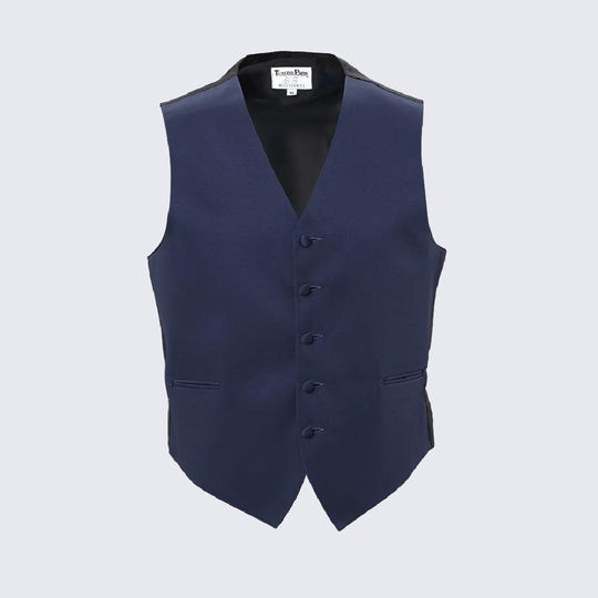 Mens Navy Blue Satin Tuxedo Vest