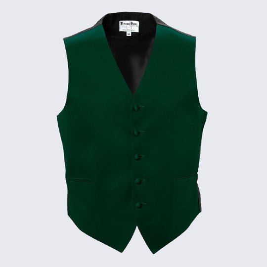 Mens Hunter Green Satin Tuxedo Vest