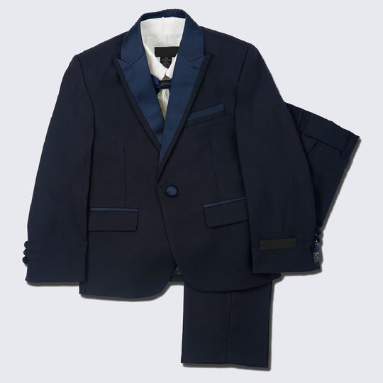 Boys Tuxedo Navy 4 -Piece Set for Kids Teen Children - Wedding