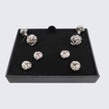 Rhodium Love Knots Two Sided Formal Studs and Cufflinks