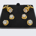 Gold Love Knots with Cubic Zirconia Formal Studs and Cufflinks