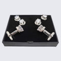 Silver Love Knots with Cubic Zirconia Formal Studs and Cufflinks