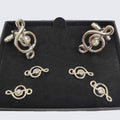 Silver Treble Clef Cubic Zirconia Studs and Cufflinks