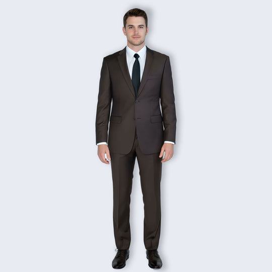 Chocolate Brown 2-Piece Modern Fit Suit with Notch Lapel – Wedding & Prom