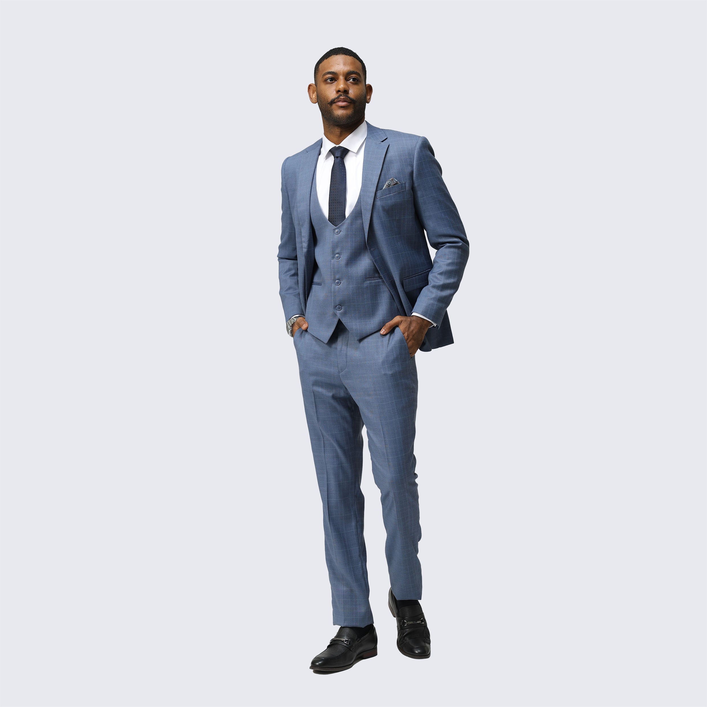 Complete Blue Skinny Fit Suit Outfit 30181 main image 0