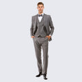 Grey Tweed Suit Three Piece Set