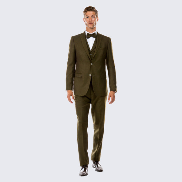 Olive Tweed Three Piece Suit