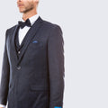 Navy Tweed Suit Three Piece Set - Wedding - Prom