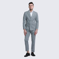 Gray Pin Stripe Blazer Slim Fit Two Piece Suit