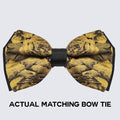 gold and black floral tie for prom or wedding 