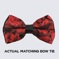 red and black floral tie for prom or wedding 