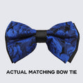 blue and black floral tie for prom or wedding 