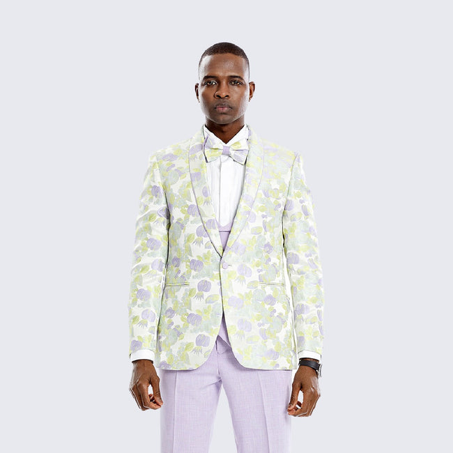 Lime and Lavender Floral Tuxedo 4-Piece Set – Wedding & Prom